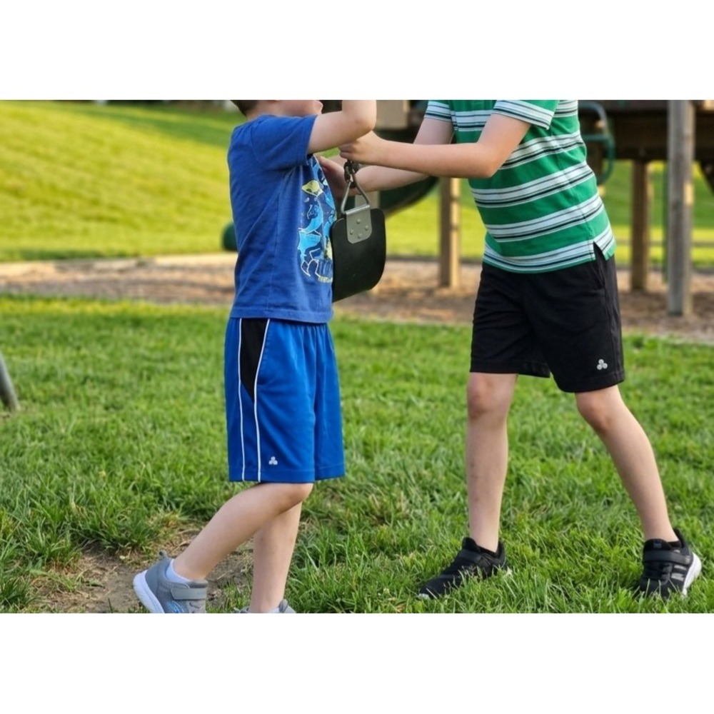 Tek Gear Boys Dry Tek Athletic Shorts Bundle Blue Black Size M 10/12 2 Pack